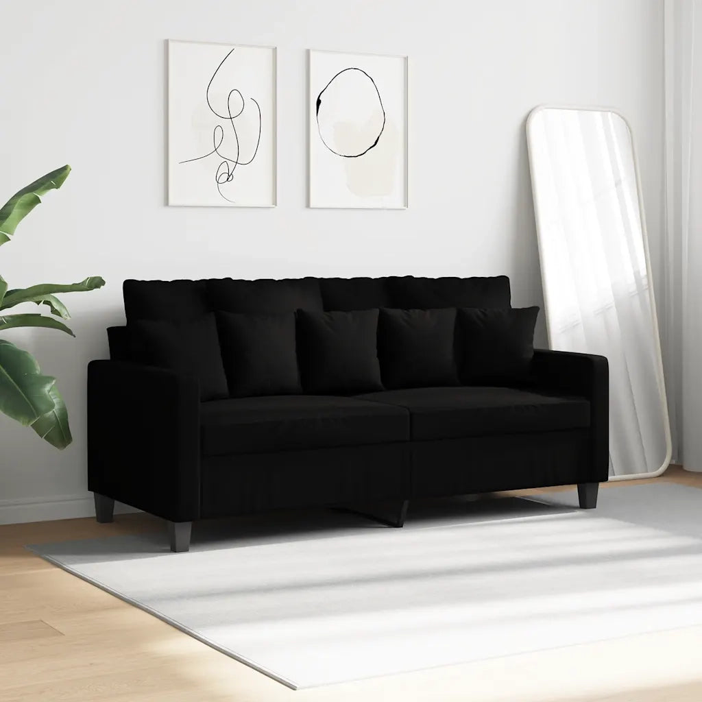 Divano a 2 Posti Nero 120 cm in Tessuto 359271