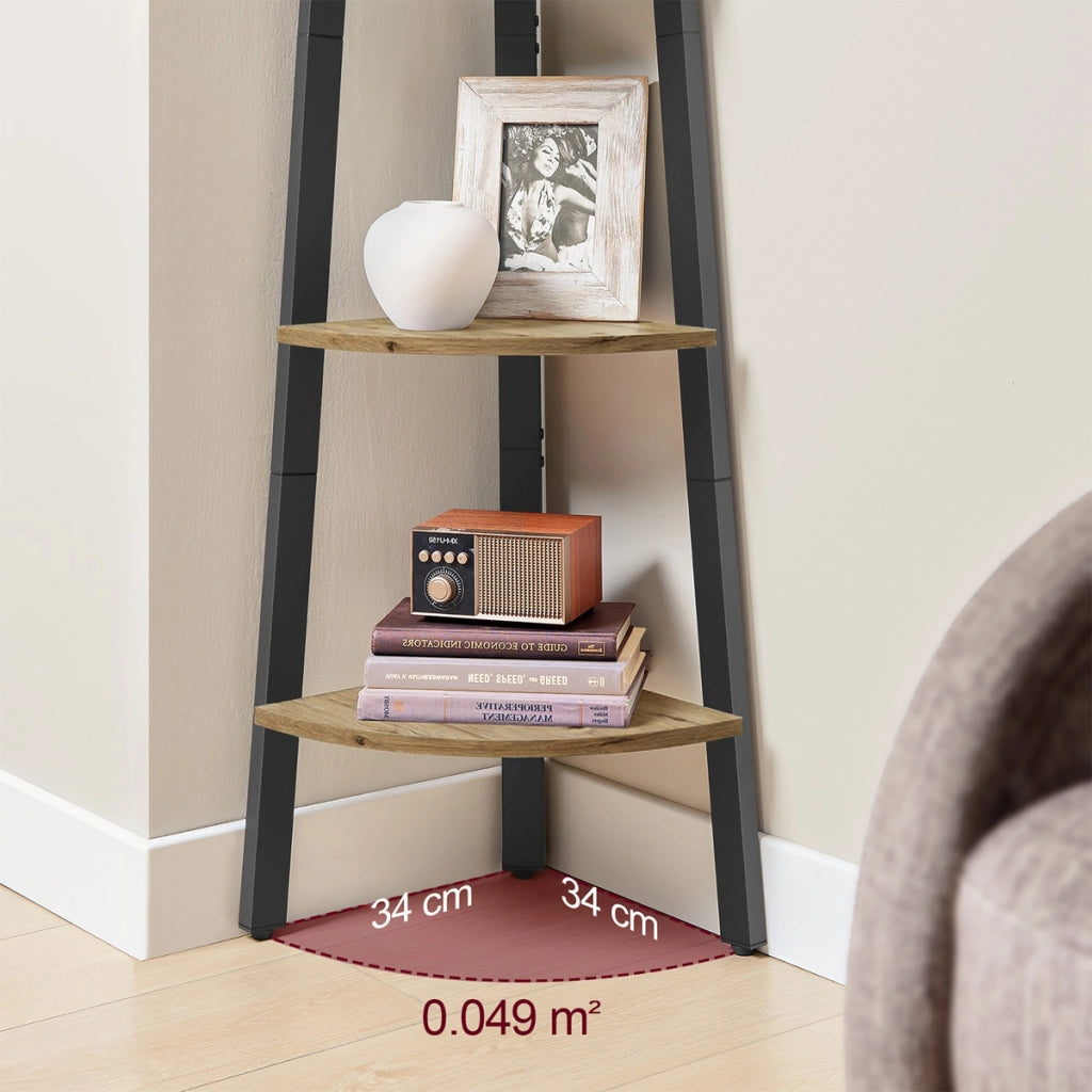 Libreria angolare Industrial Artisan con 4 ripiani