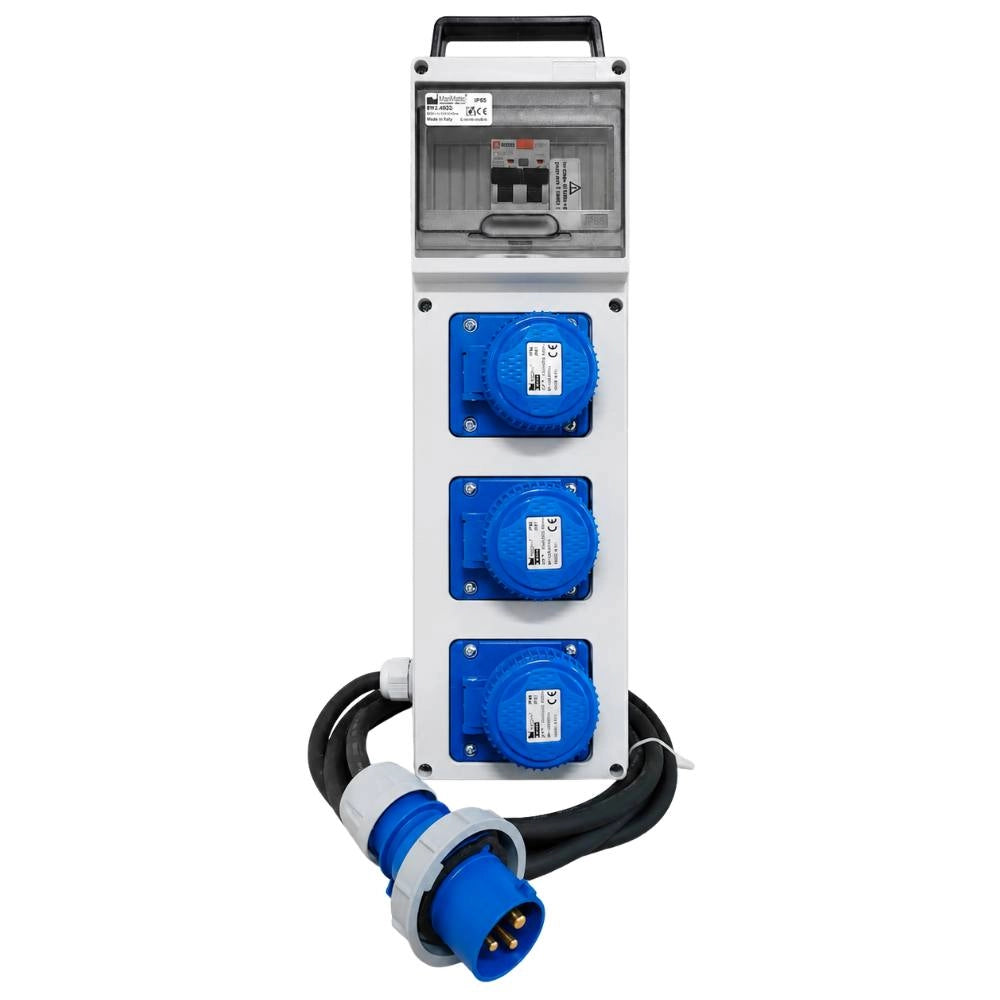 Quadro asc da cantiere ip65 con 3 prese 2p+t 16a