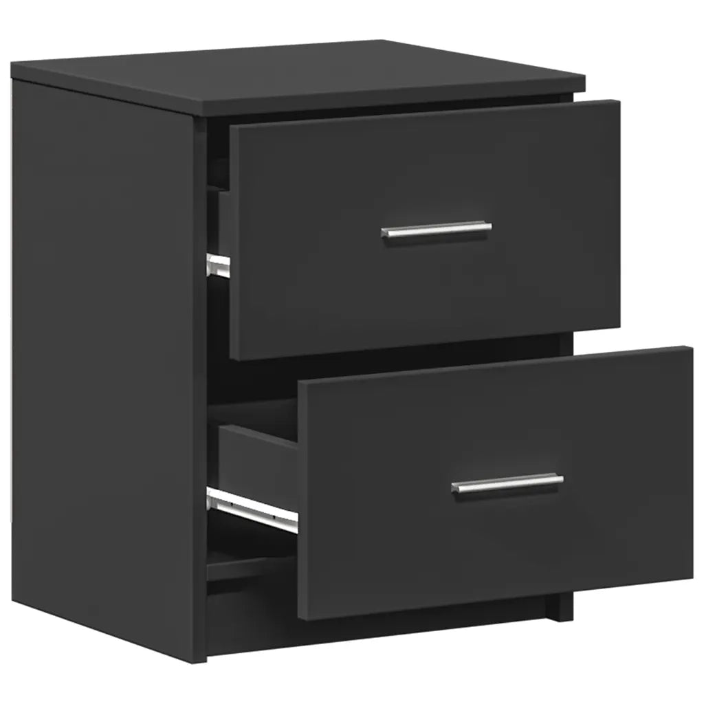 Comodini 2 pz con 2 Cassetti-Set di 2 Tavolino da notte Neri 40x36x50 cm