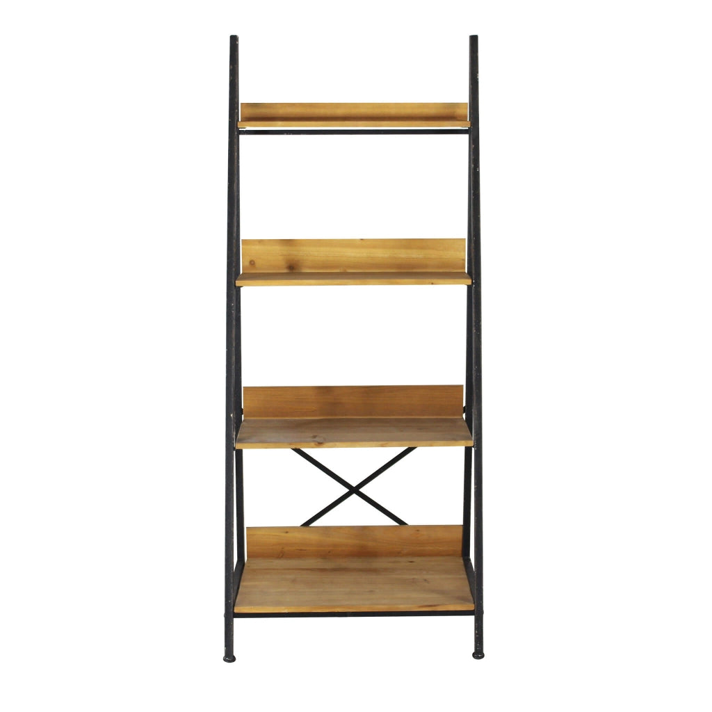 MOBILE BASIL IN FERRO E LEGNO CON 4 RIPIANI 62 X 49,5 X H147 CM