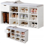 Armadio per scarpe con seduta loft bianco panca ingresso moderno 100 cm