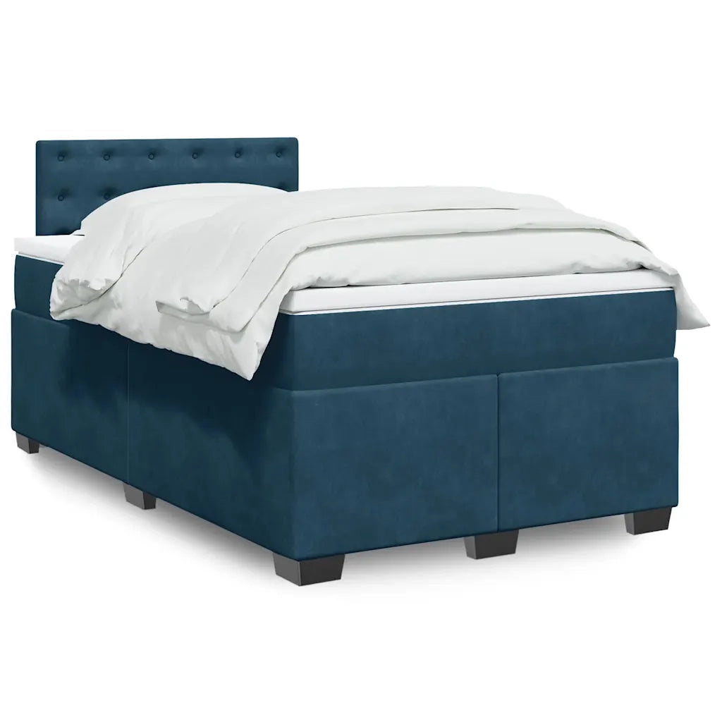 Giroletto a Molle con Materasso Blu 120x190 cm in Velluto