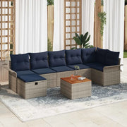 Set Divano da Giardino con cuscino 8 pcs Grigio Poly Rattan 3360797
