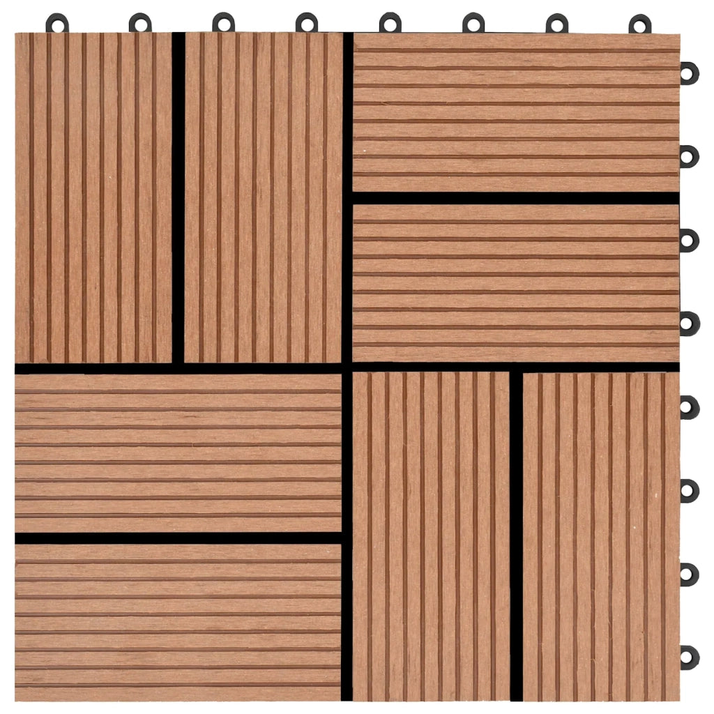 Piastrella per Decking 22 pz Marrone 30 x 30 cm WPC CFW8220114