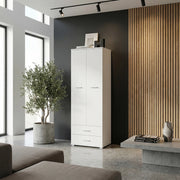 Armadio FAUSKE - 2 Cassetti - Bianco - Larghezza 69 cm, Altezza 180 cm, Profondit? 36 cm