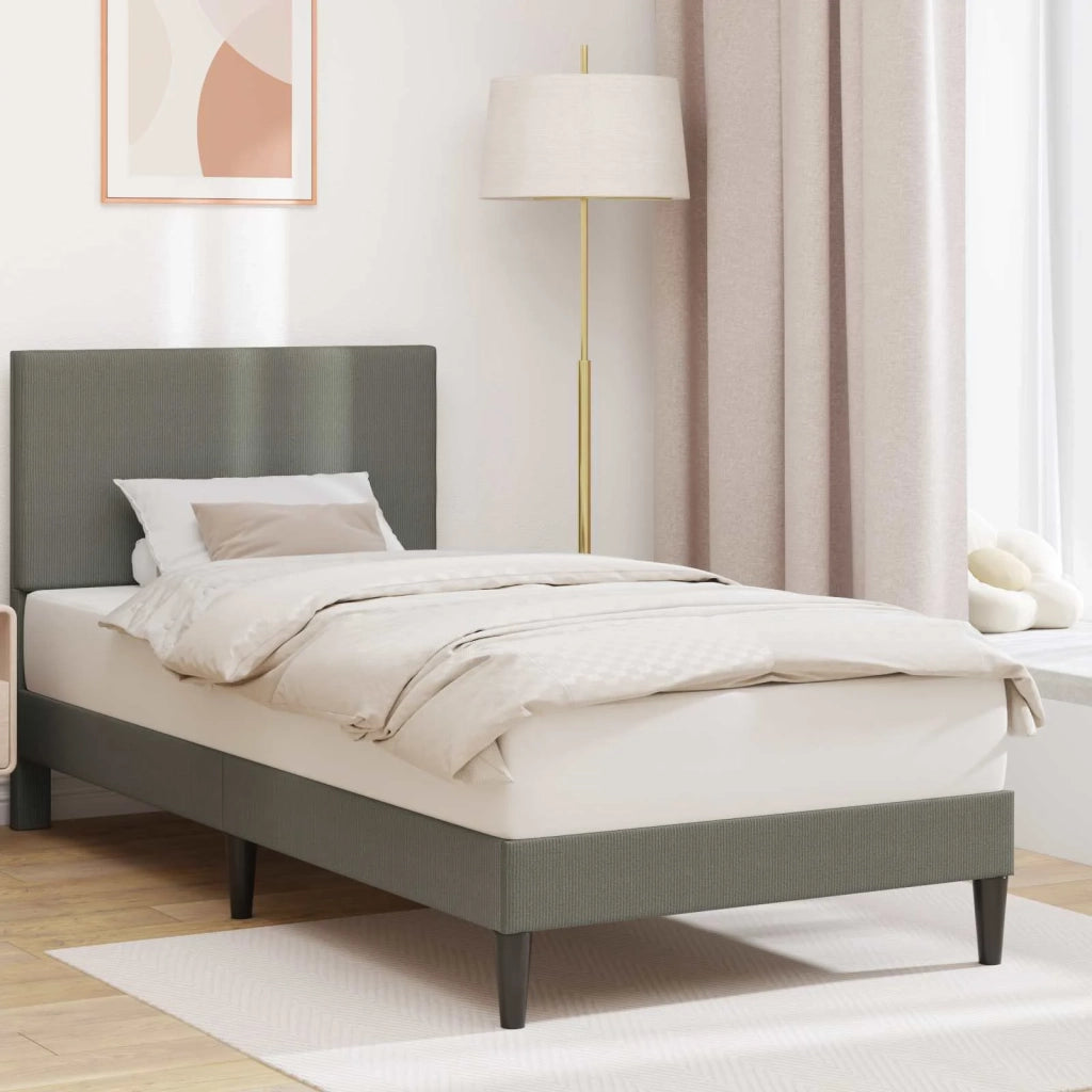 Struttura del letto-Giroletto Grigio Chiaro 80 x 200 cm Tessuto in Cords