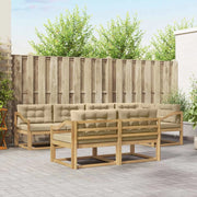 Set di divani da esterno 6 pz Bianco e Beige Poliestere 3386602