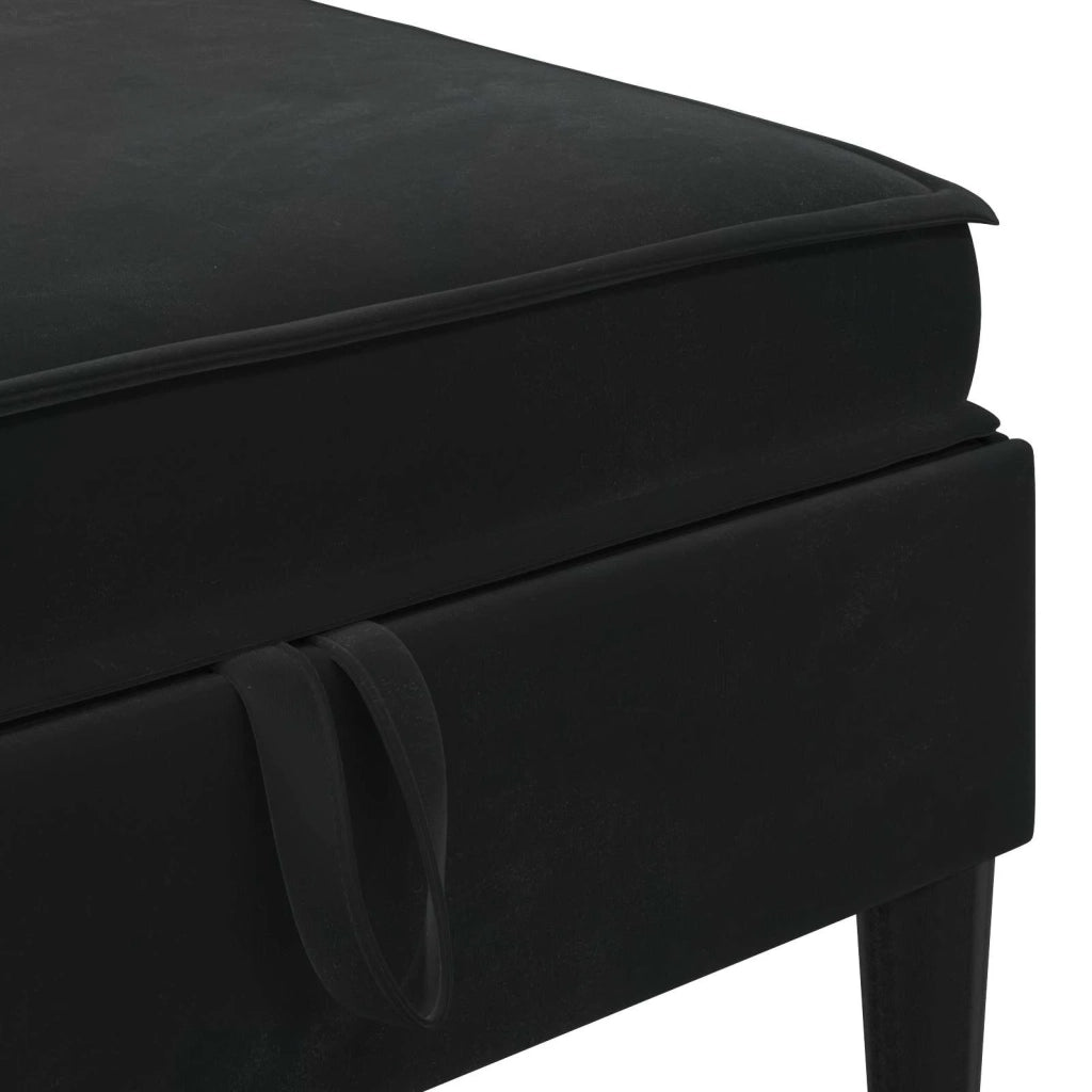 Pouf con Storage Nero Velluto 42027138