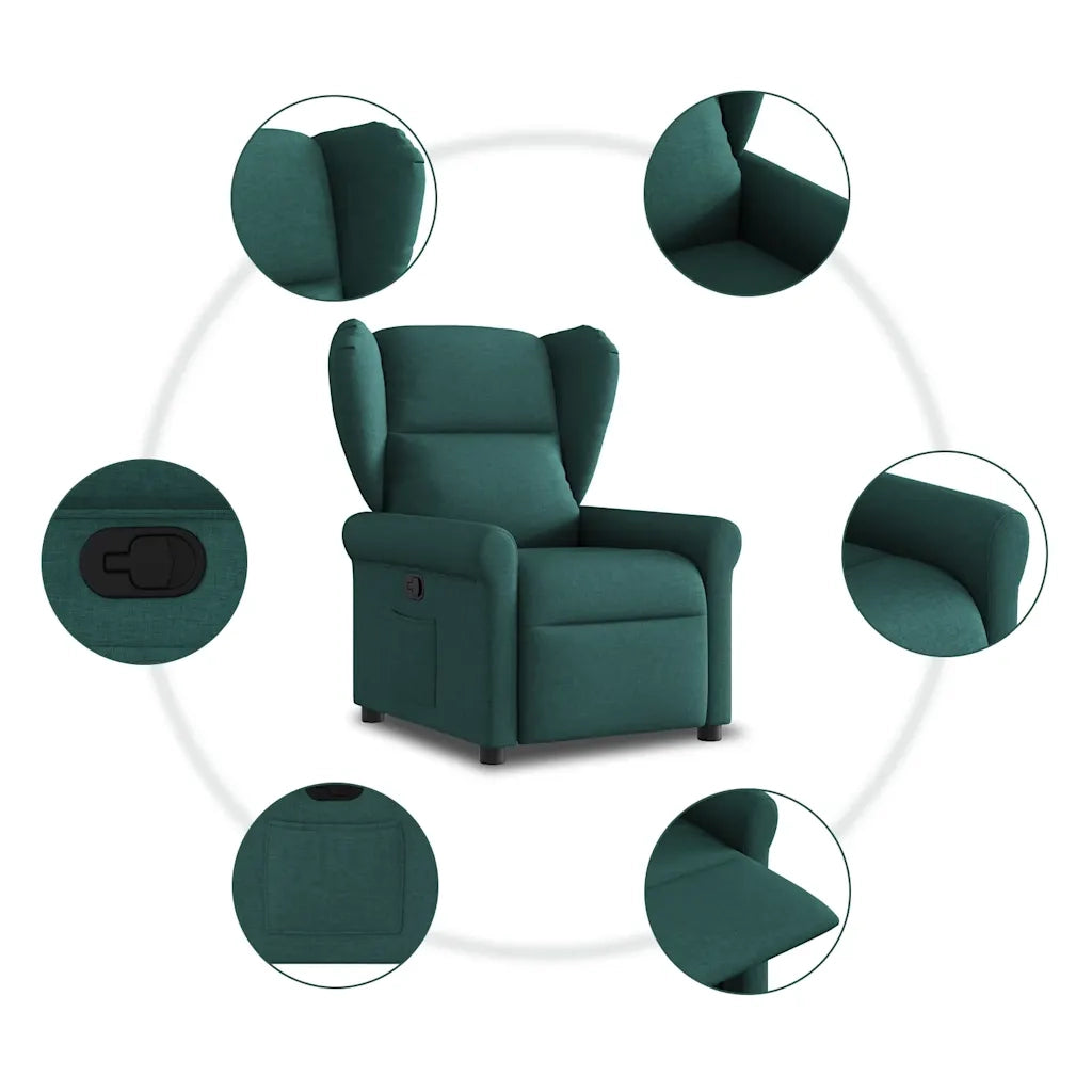 Poltrona Reclinabile in Tessuto Verde Scuro 4015662