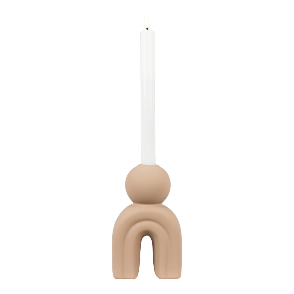 Portacandela Candle, Marrone, Gres, 6,5x10,5x17 cm