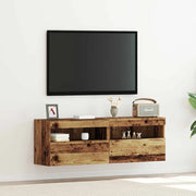 Mobile TV da parete con LED 2 pcs Legno vecchio 60 x 30 x 40 cm 862207