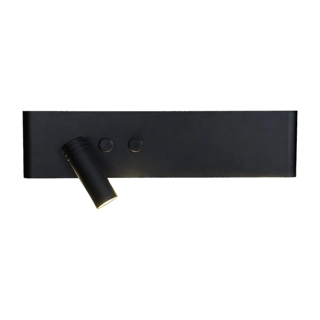 Applique lettura moderna nera sinistra LED 10+3W 4000K switch