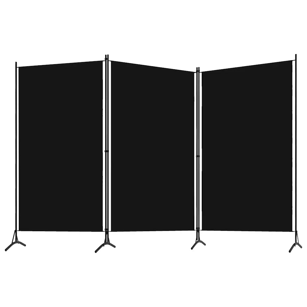 Divisorio Ambienti | Divider per stanze | Paravento a 3 Pannelli Nero 260x180 cm