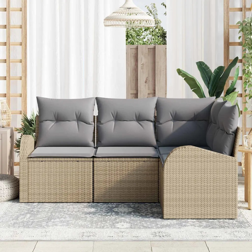 Set Divano da Giardino Beige polyrattan 3346020