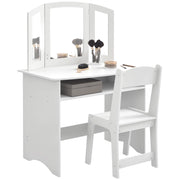 Tavolo Toeletta con Specchio e Sedia per Bambini ¨C Minimal ¨C Bianco Legno