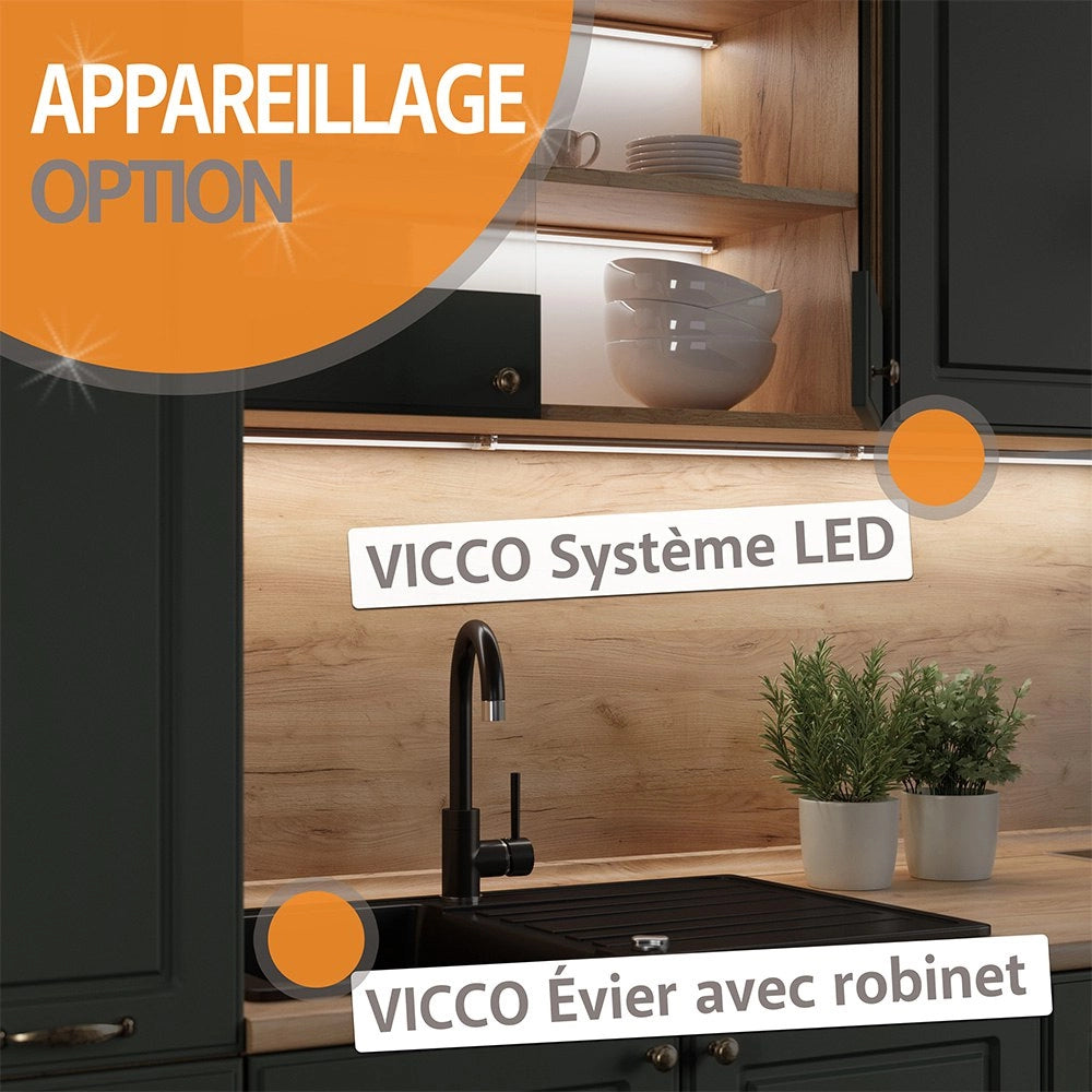 Vicco Cucina componibile Grigio-blu 300 cm , PL Marmo