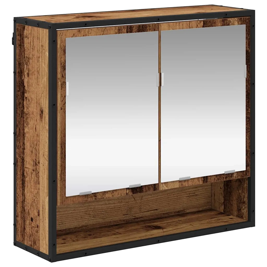 Set di mobili per il bagno con cassetto 4 pcs Legno vecchio