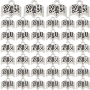 Fibra di Acciaio Antico Argento - 80 Pezzi - Larghezza 14 mm - Altezza 12 mm - Ideale per Creare Gioielli - Hanger