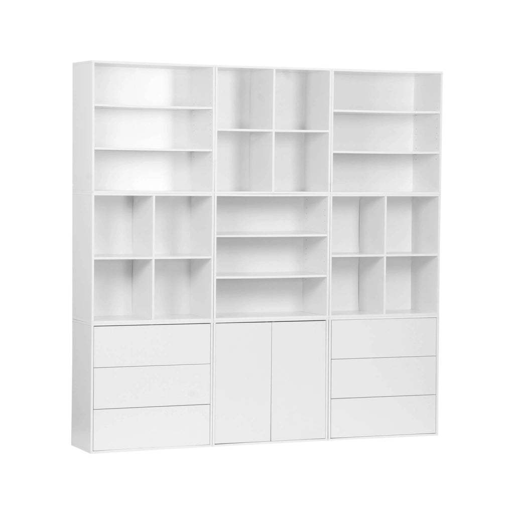 Libreria modulare decorativa in legno con 9 elementi, bianco