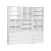 Libreria modulare decorativa in legno con 9 elementi, bianco