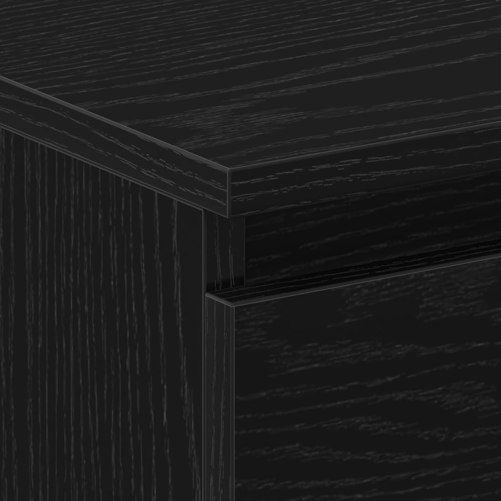 Comodino  con cassetti Nero Rovere 30x30x40 cm