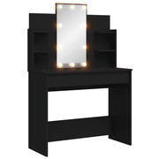 Toeletta | Tavolo da Trucco con Luci LED Nera 96x40x142 cm