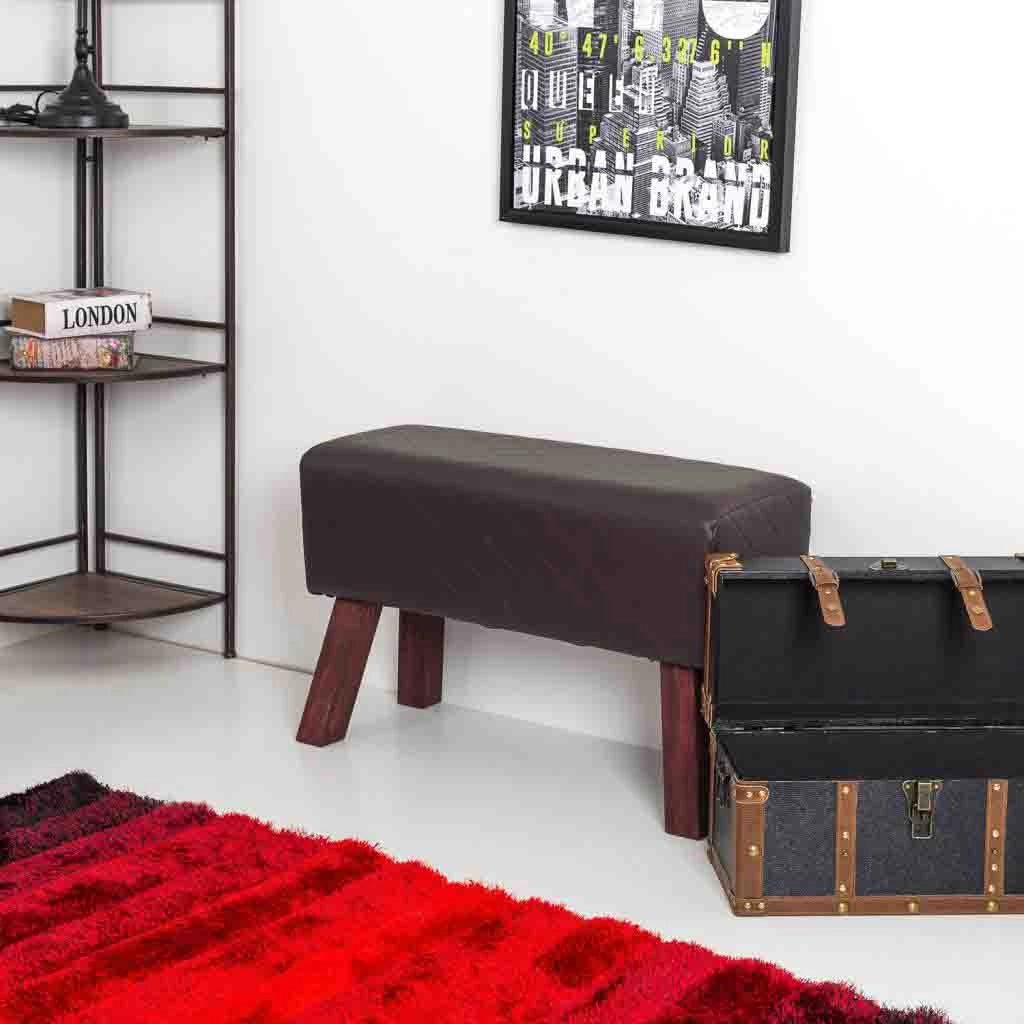 Sgabello imbottito marrone 72x30x47h