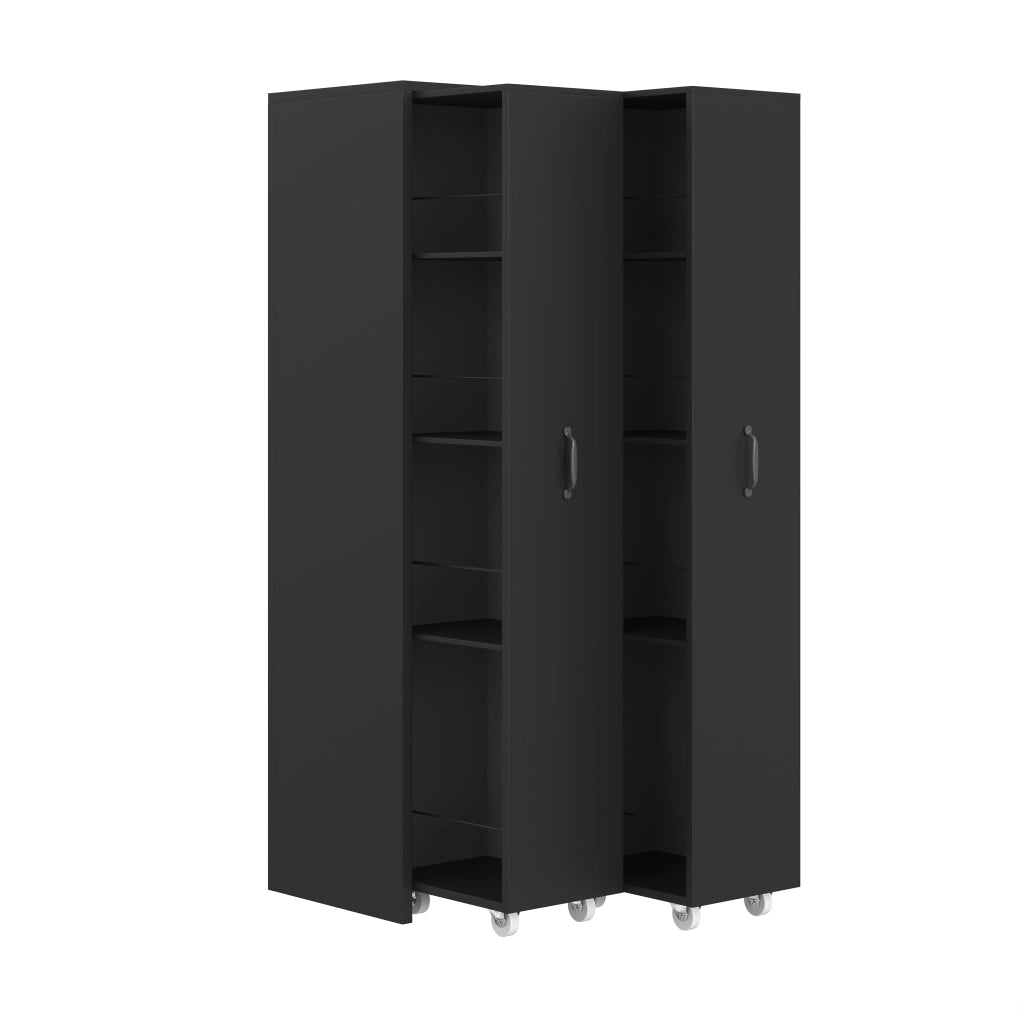 LIBRERIA Estensibile su Ruote 51,5 x 41 x 158 cm MDF Nero