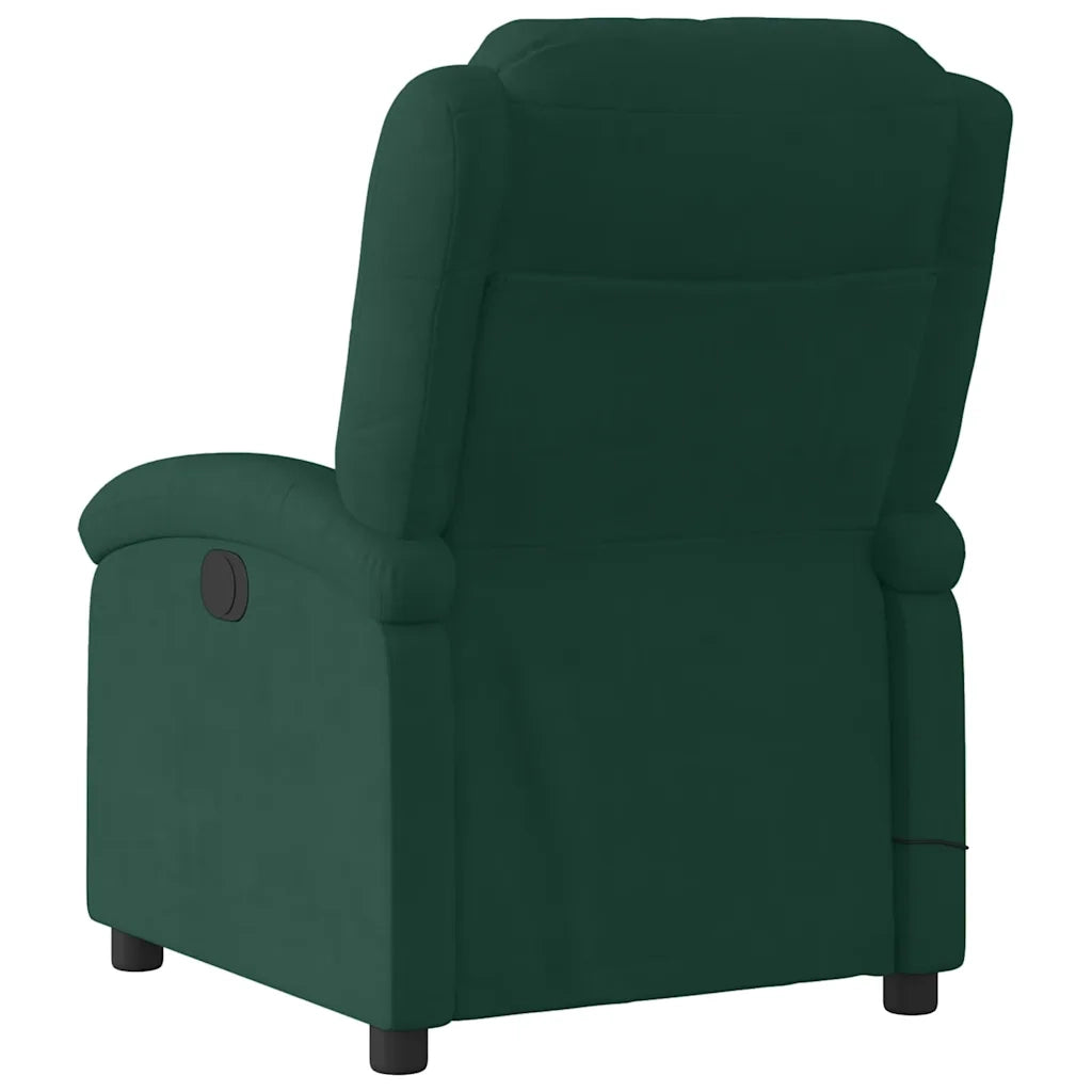Poltrona reclinabile massaggiante in Velluto Verde Scuro 3205954