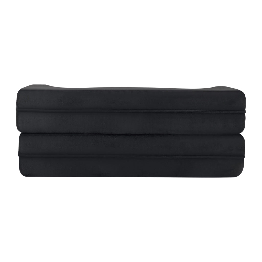 Divano letto pieghevole 2 in 1 - con funzione letto e 2 cuscini - in schiuma - nero