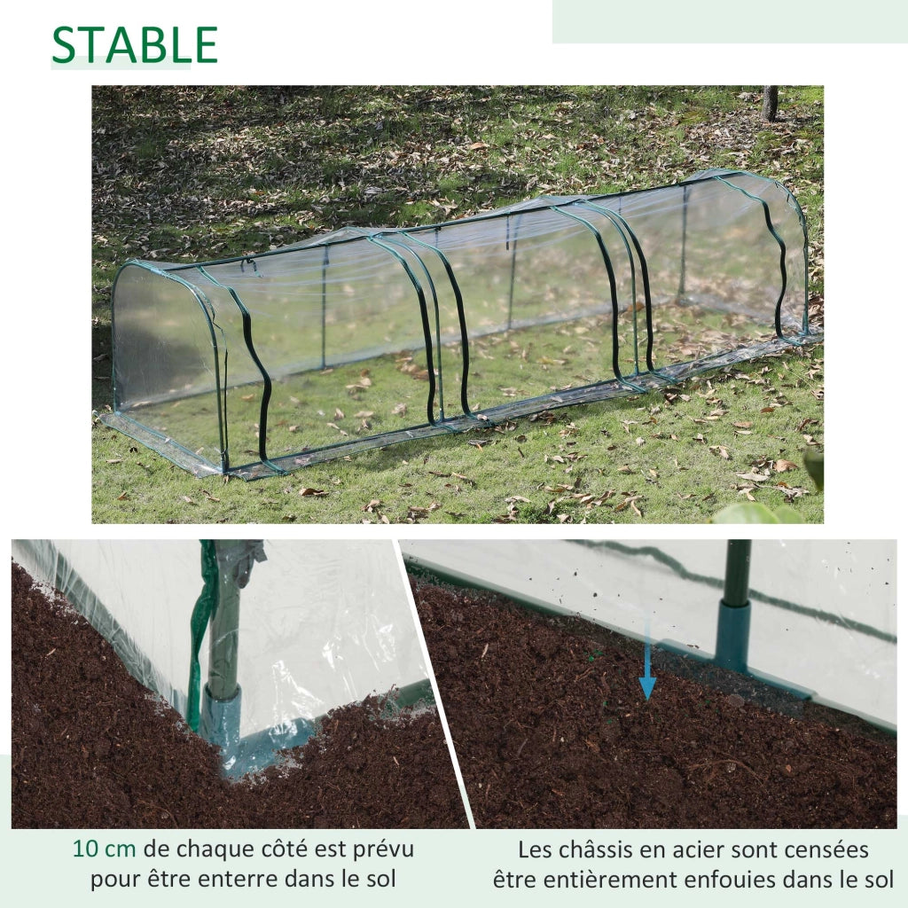 Serra da Giardino ¨C Minimal ¨C Verde Trasparente 3,5x1x0,8 m