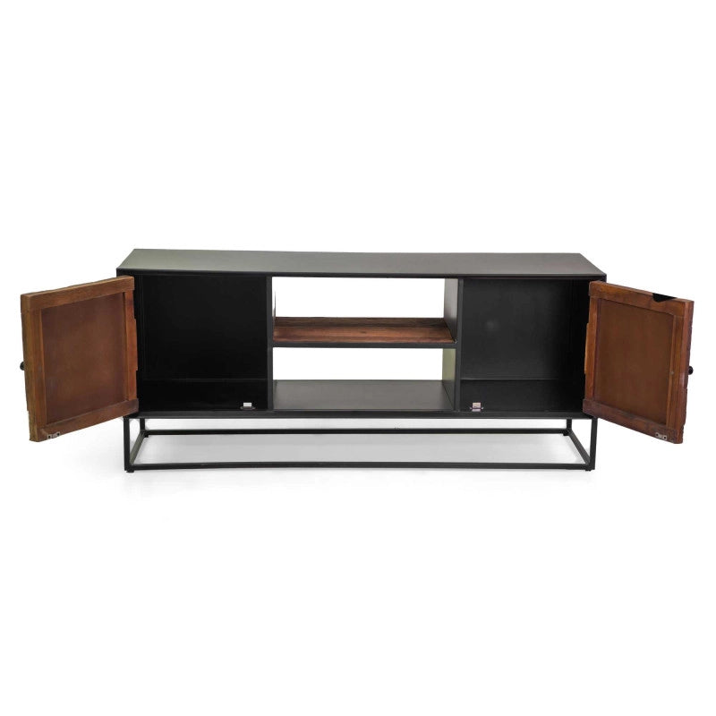 Mobile Legno Jaipur Naturale Top Nero Cm 130x40h55