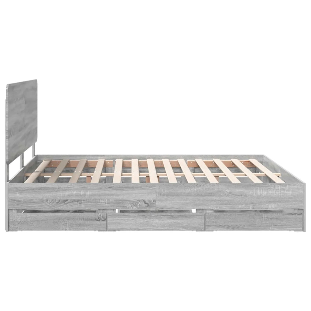 Struttura del letto con cassetto Grigio Sonoma 200 x 200 cm 3412565