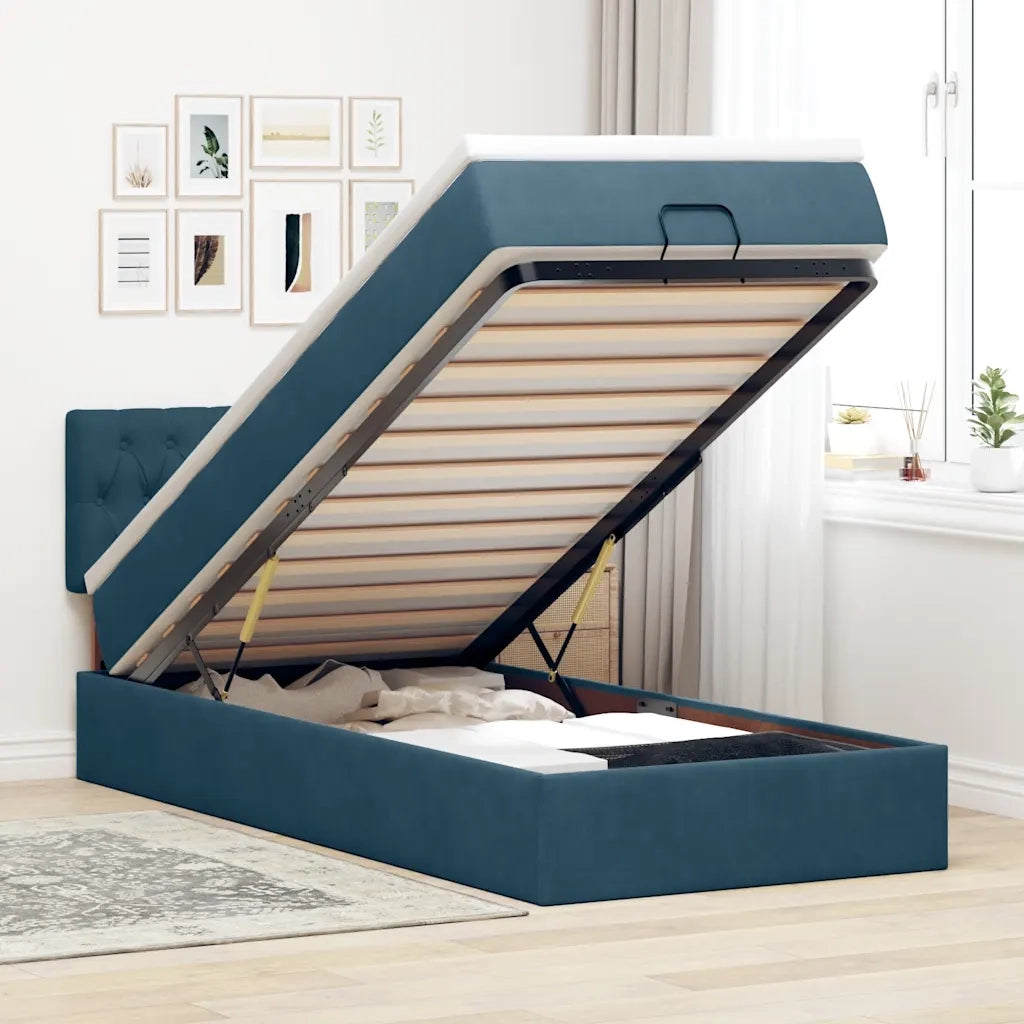 Struttura Letto Pouf con Materasso 80x200 cm Velluto 3311811
