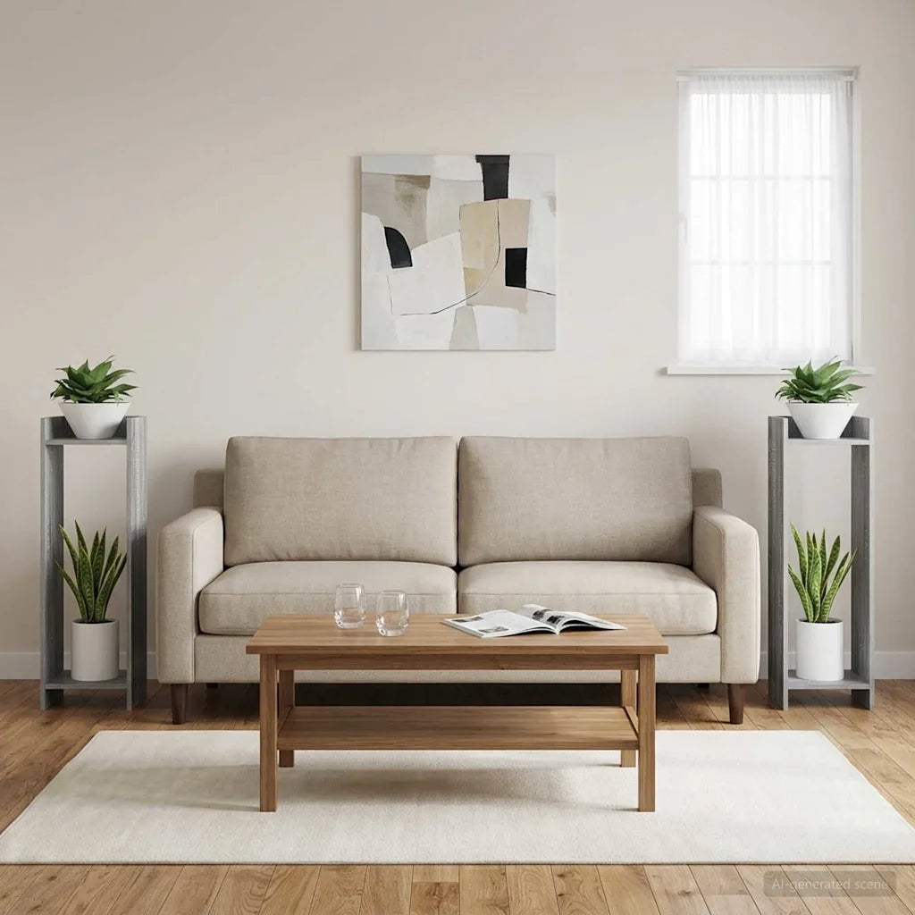 Supporto per piante 2 pz Sonoma grigio 30 x 30 x 100 cm 899573