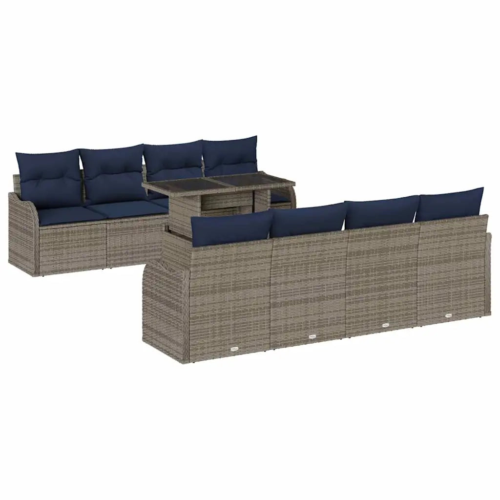 Set Divano da Giardino 7 pz Grigio polyrattan 3348431