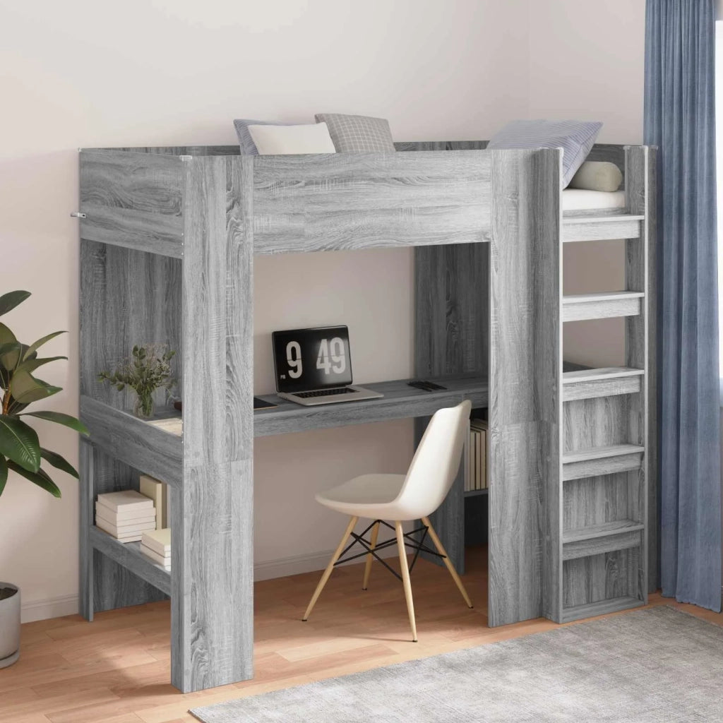 Struttura letto a castello con scrivania Grigio Sonoma 3410440