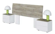 Testiera con 2 comodini Bianco Artik e Rovere Alaska