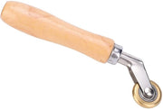 Rotolatore per Membrana Ergonomico Manubrio in Legno - Vara in Acciaio - Roller in Ottone - Strumento Duraturo - Per Aderenze Membraniche - 13 cm - Rotolatore a Laser