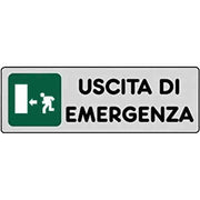 ETICHETTA 'USCITA DI EMERGENZA SX' 15x15 cm - 10 pezzi