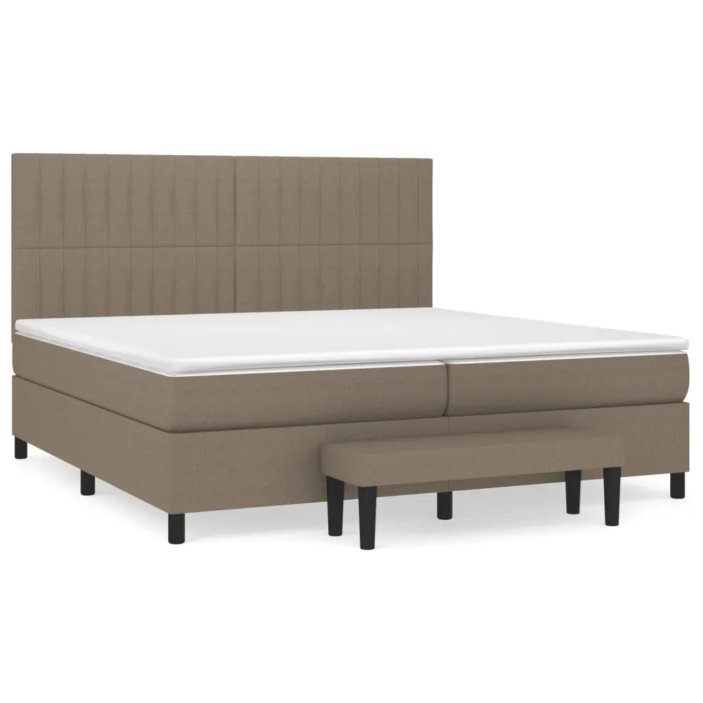 Giroletto a Molle con Materasso Tortora 200x200 cm in Tessuto 3136785