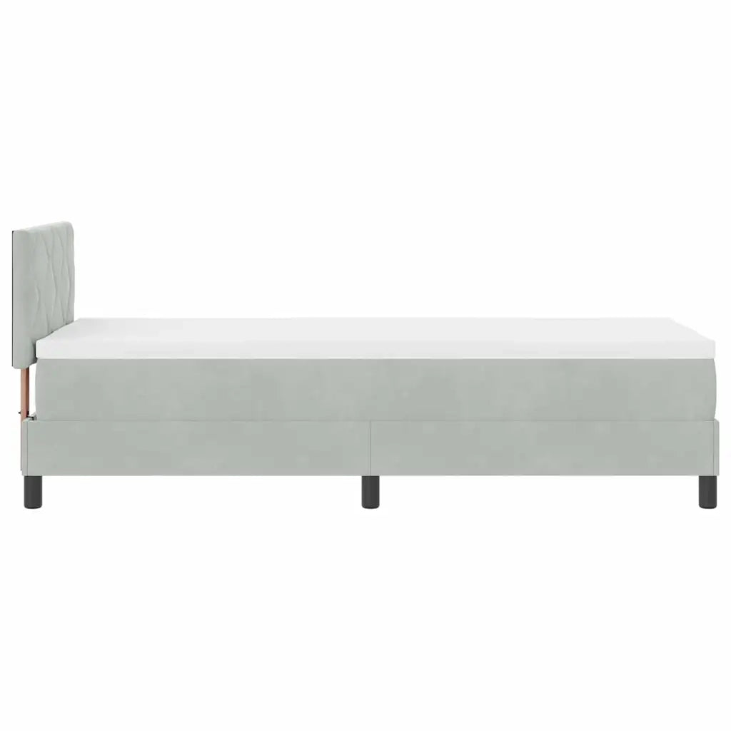 Letto a molle con materasso Grigio chiaro 80 x 200 cm Velluto 3339200