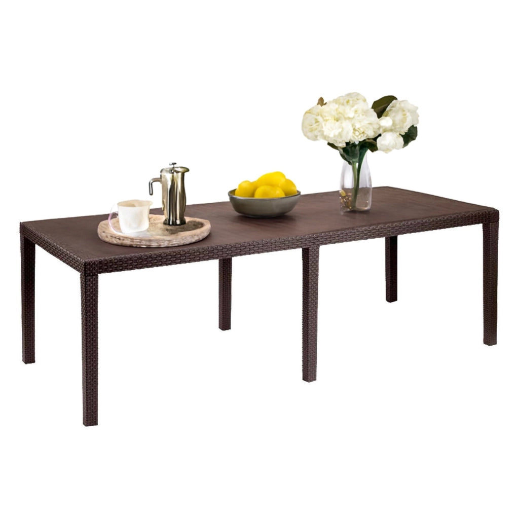 Tavolo da esterno Dmains, Tavolo rettangolare allungabile da pranzo, Tavolo da giardino estensibile multiuso, 100% Made in Italy, Cm 150x90h72, Marrone