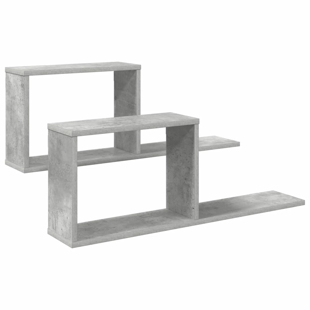 Scaffali flottanti 2 pz Grigio Cemento 80 x 15 x 30 cm 8012323