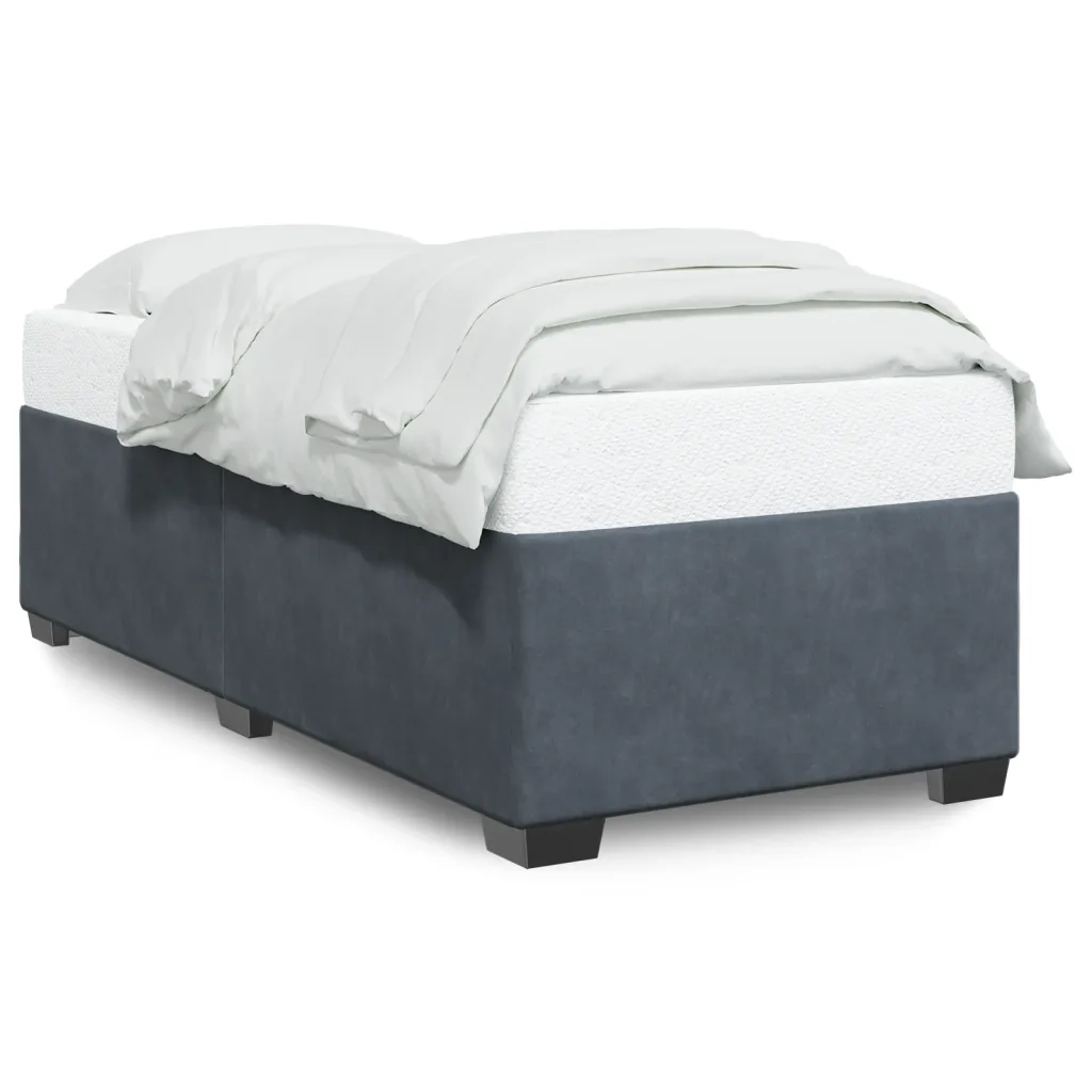 Giroletto senza Materasso Grigio Scuro 80x200 cm Velluto 3284596