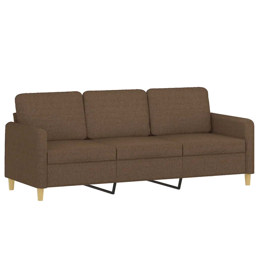 Set di Divani 4 pz con Cuscini Marrone in Tessuto 3202065