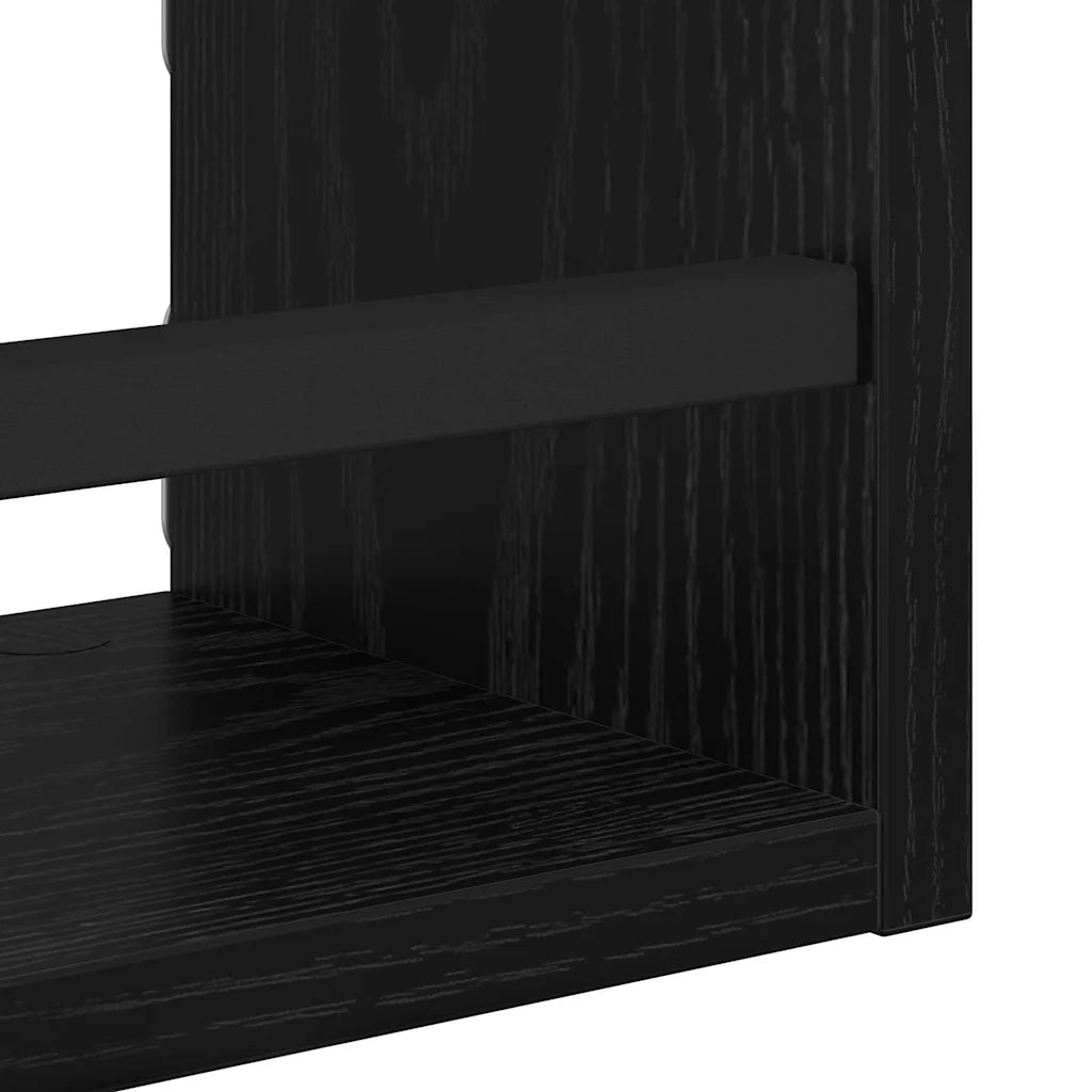 Set mensole da parete 3 pz Rovere Nero 40x16x14cm 882789