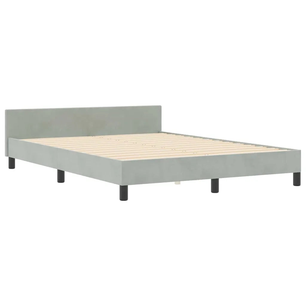 Letto a molle con testiera Grigio chiaro 180 x 200 cm Velluto 3344891
