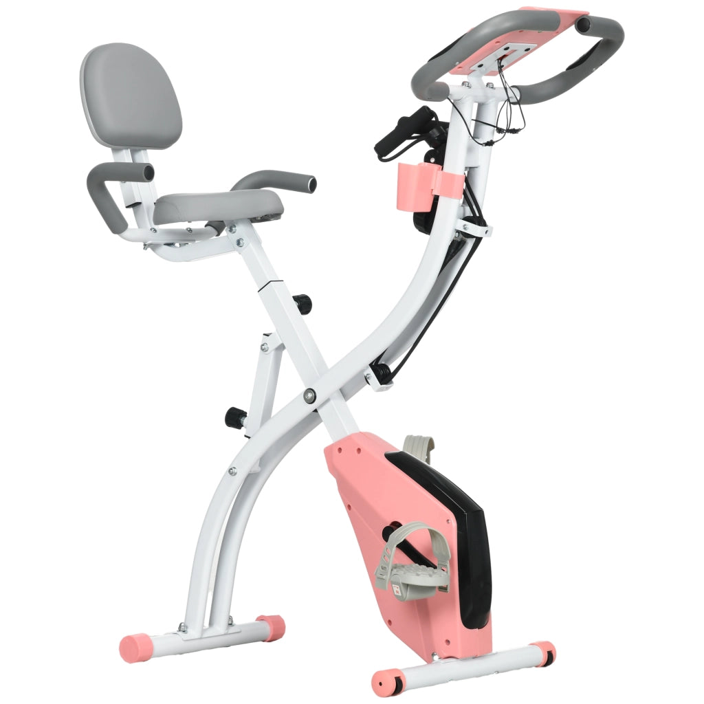 Bicicletta da camera pieghevole con display LCD e 8 livelli di resistenza magnetica ¨C Minimal ¨C Grigio